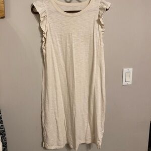 Cream Ruffle Sleeve Dress